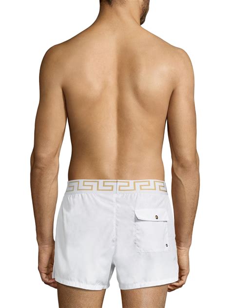 white versace swim shorts|versace men's swim trunks.